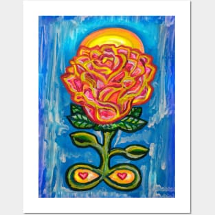 Infinity Blooming Rose Flower of Love Posters and Art